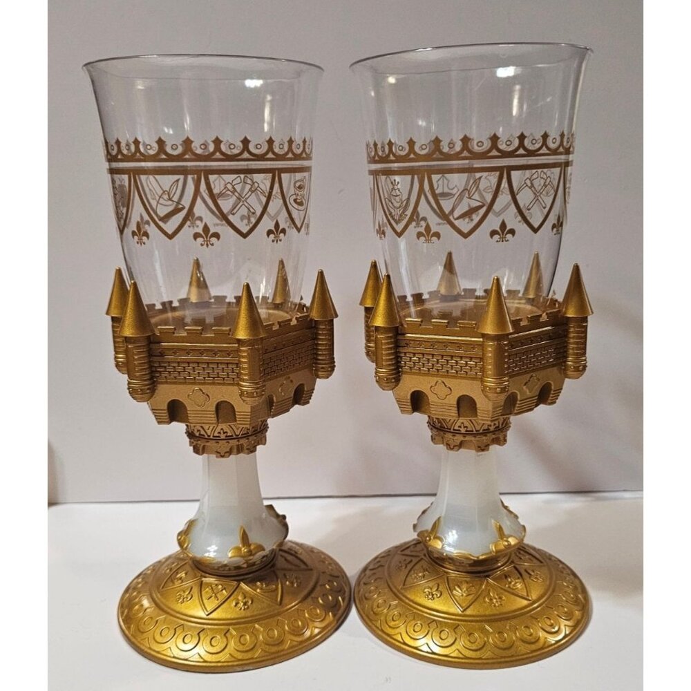 Disney Beauty & The Beast Castle Goblet Set of 2 With LED Light-Up Base - Picture 2 of 10